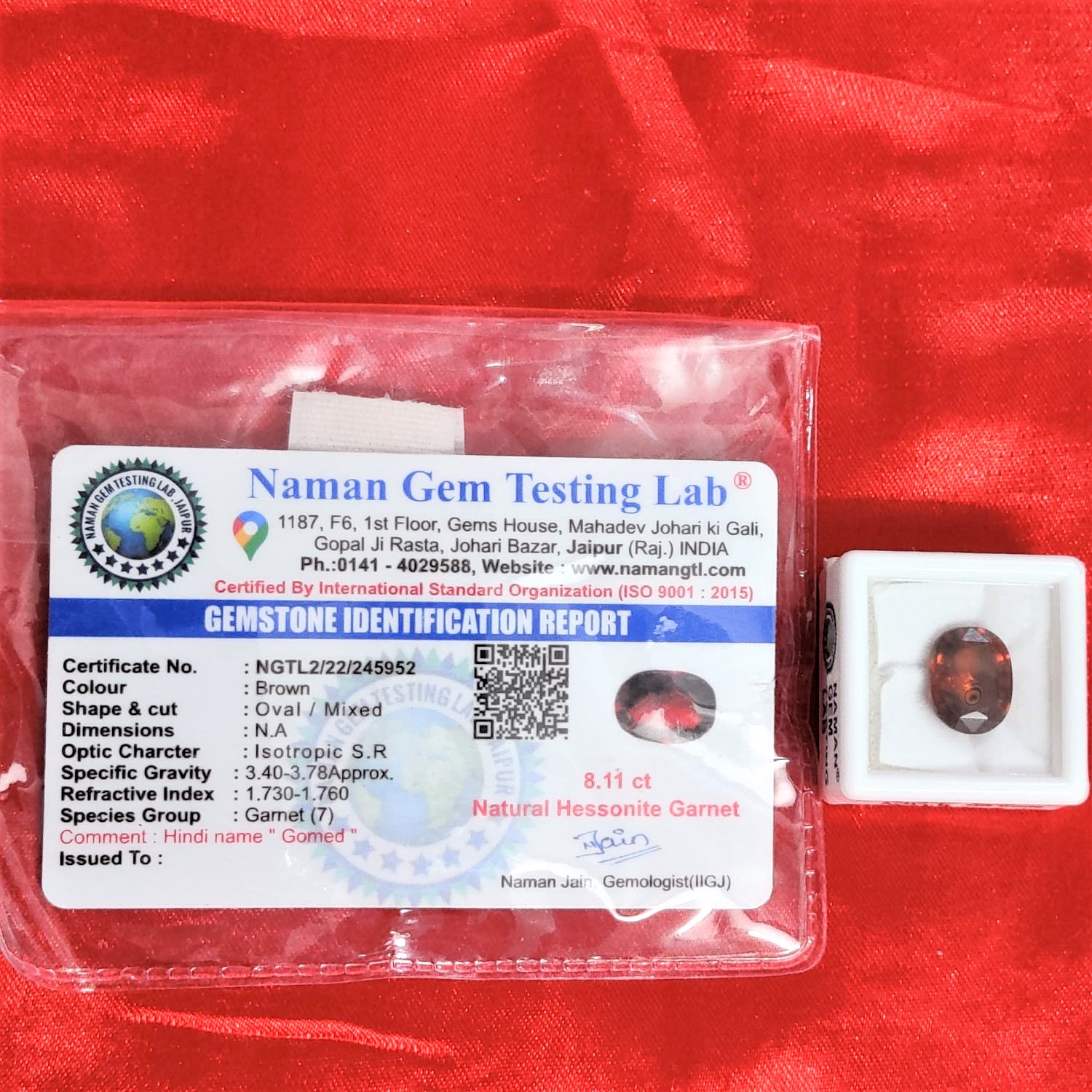 Original - Gomed Hessonite Stone 811 Ct