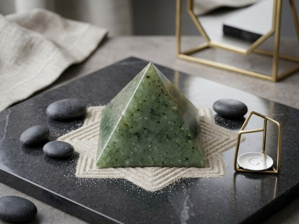 Image of Green Aventurine  Pyramid - (Stone of Opportunity &amp; Finance)