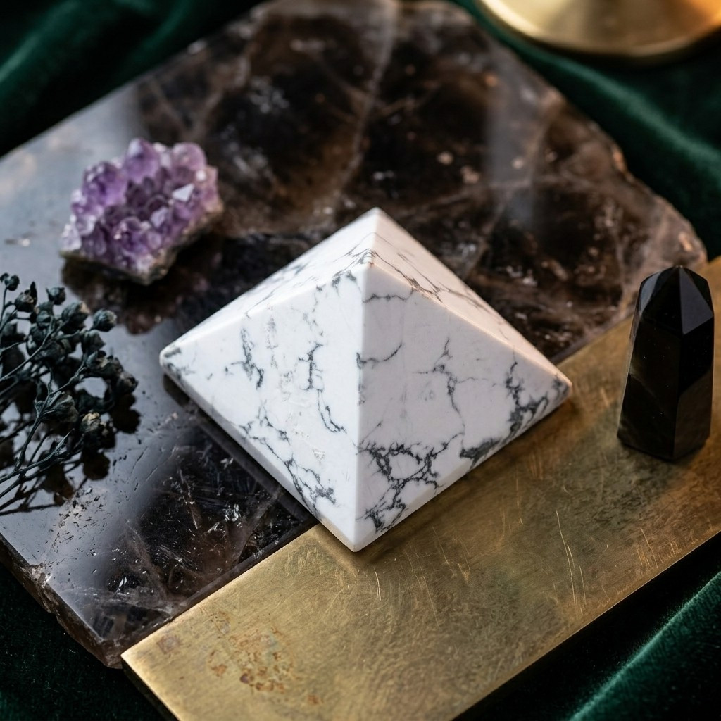 Howlite Stone Pyramid - Brings GOOD LUCK