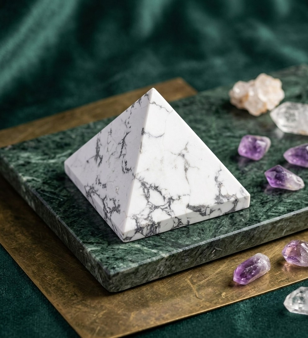 Howlite Stone Pyramid - Brings GOOD LUCK