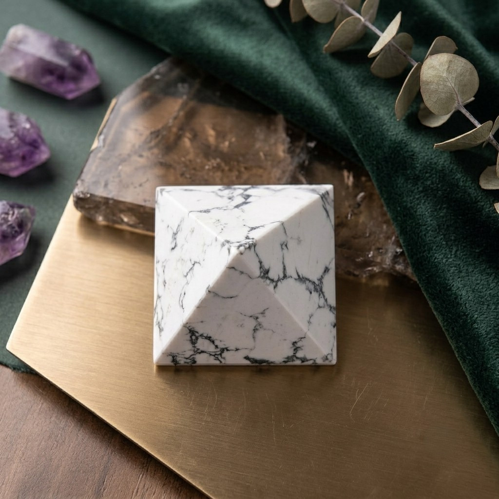 Howlite Stone Pyramid - Brings GOOD LUCK