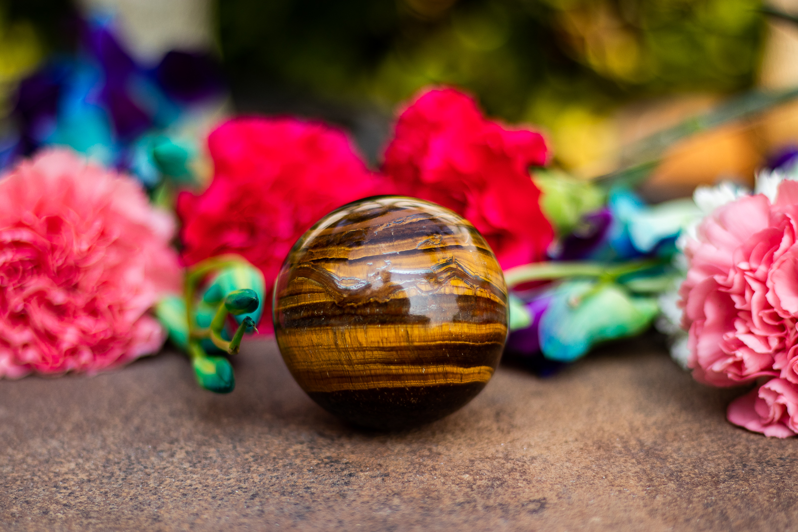 Tiger Eye Stone Ball - To attract Good Luck