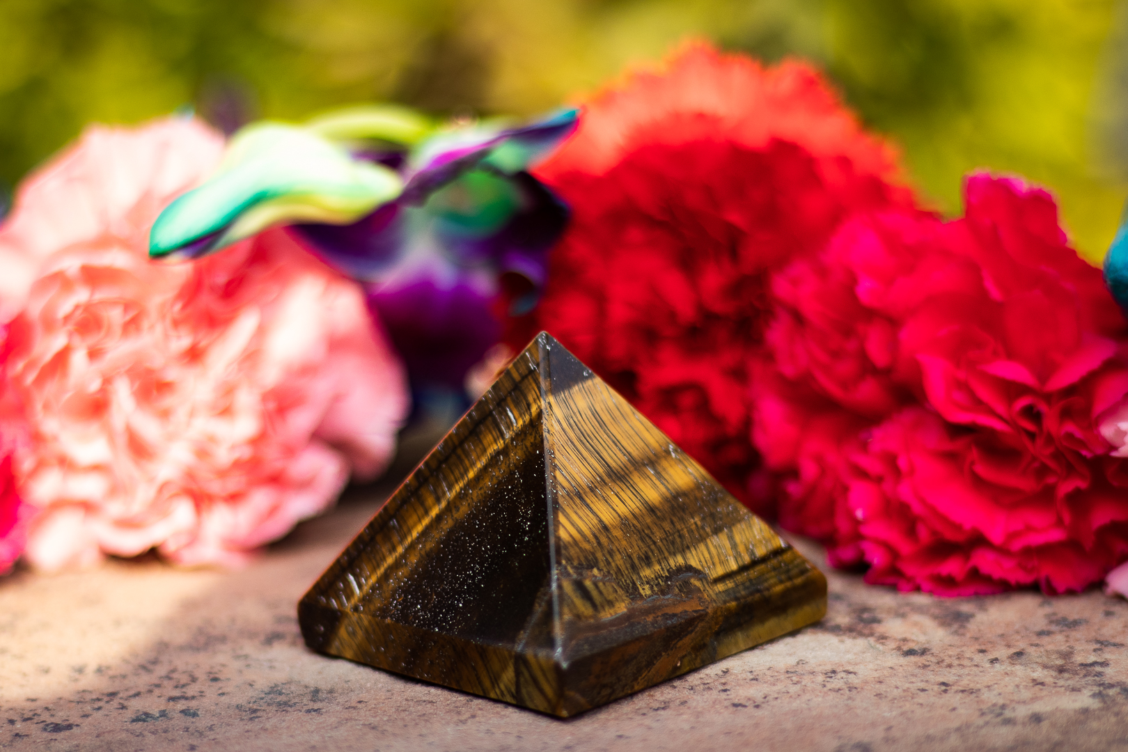 Tiger Eye Stone Pyramid To Attract Good Luck