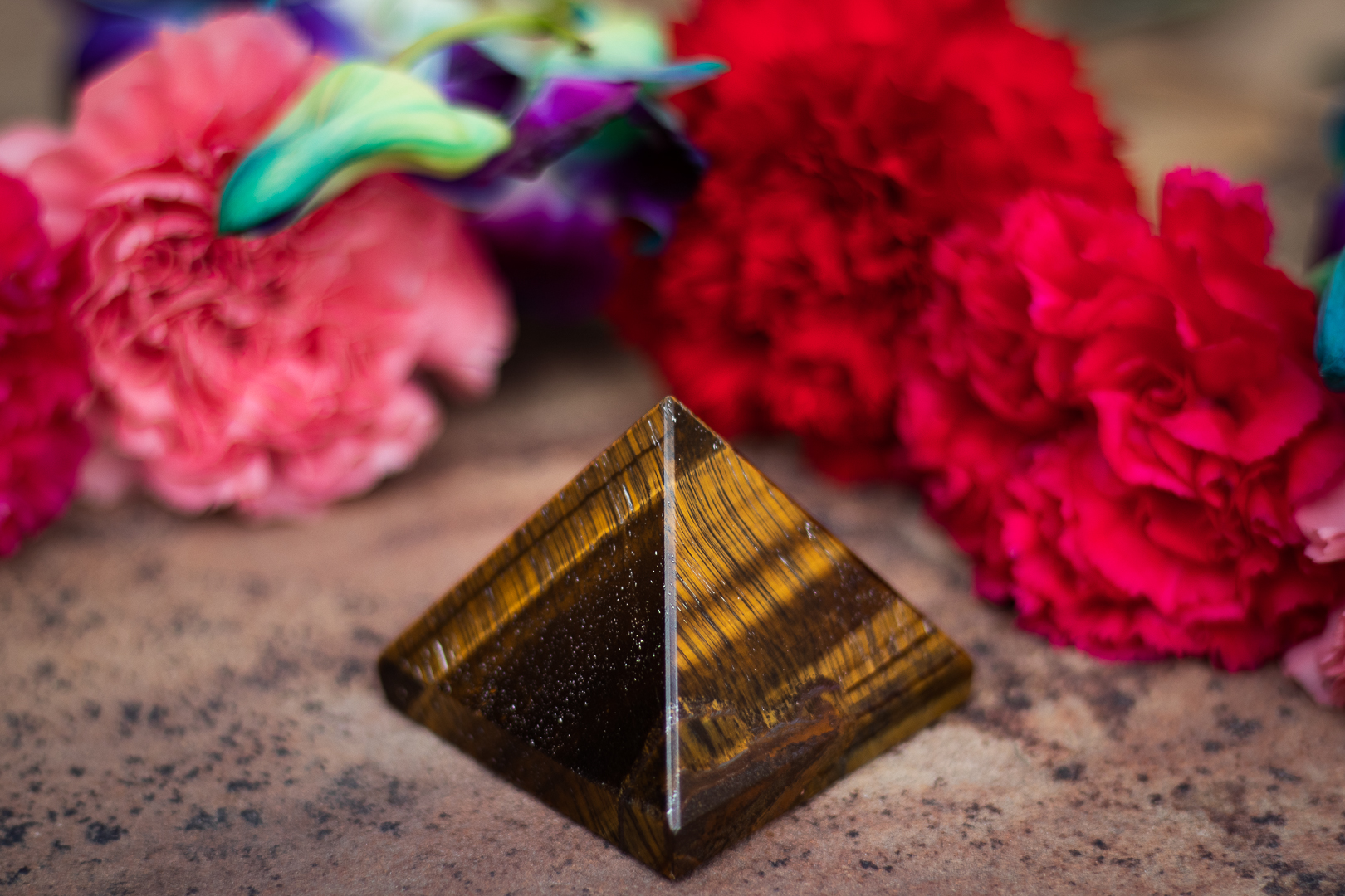 Tiger Eye Stone Pyramid To Attract Good Luck
