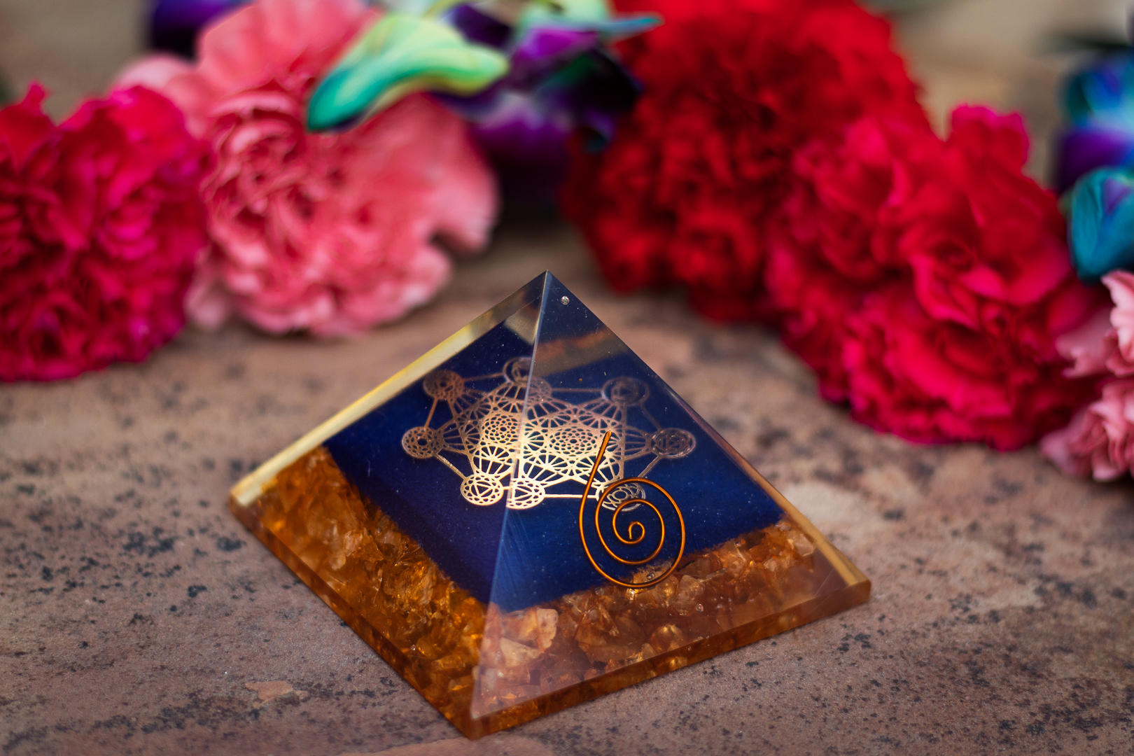 Seven Chakra Orgone Energy Pyramid - For Meditation