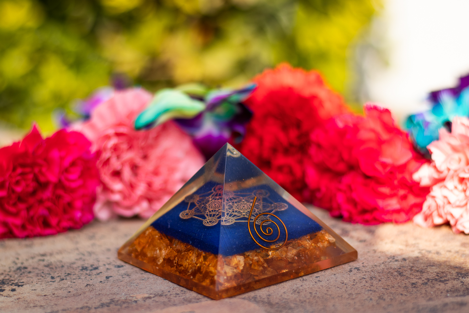 Seven Chakra Orgone Energy Pyramid - For Meditation