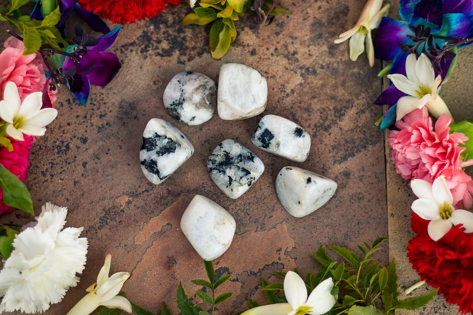 Rainbow Moonstone Tumbles