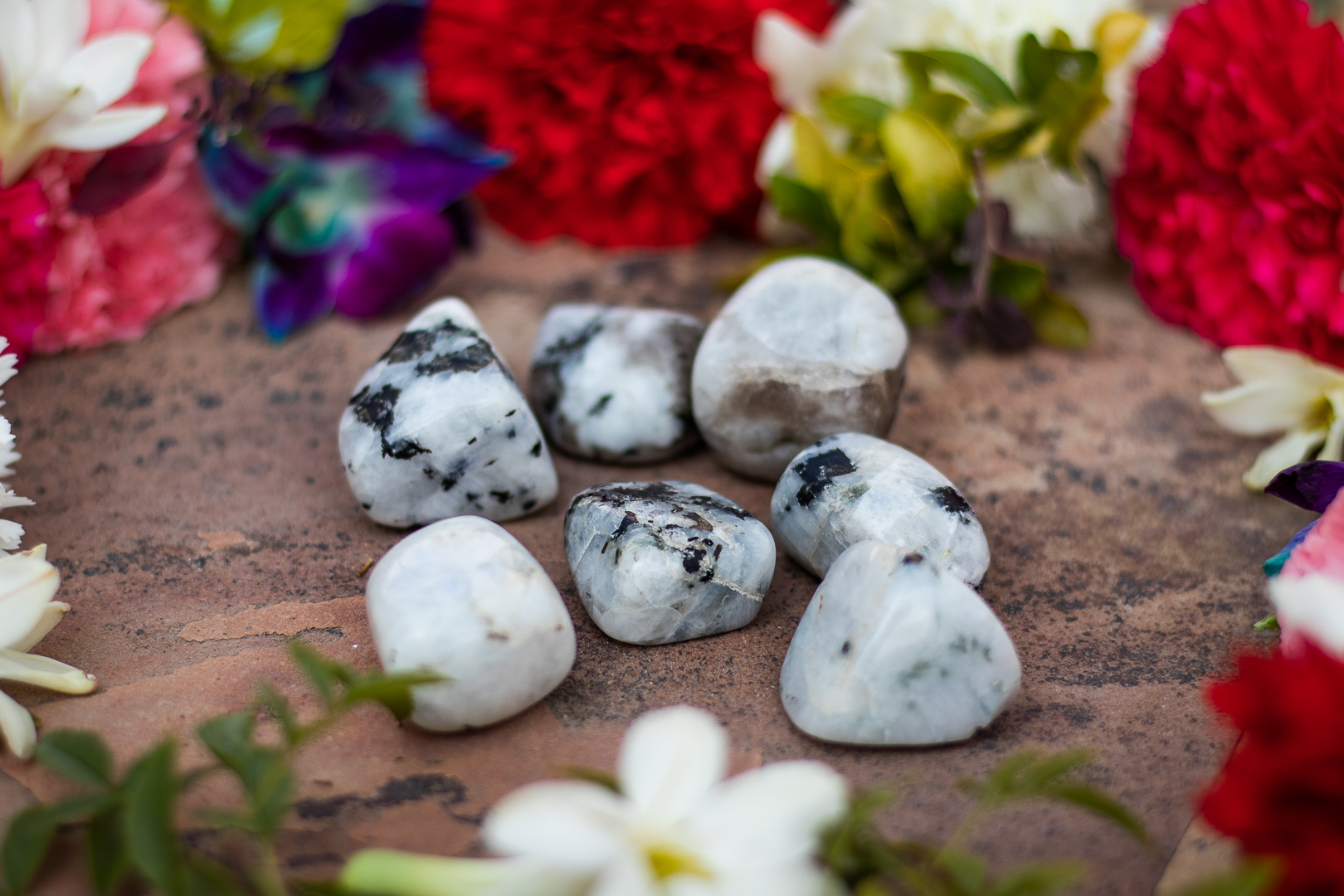 Rainbow Moonstone Tumbles