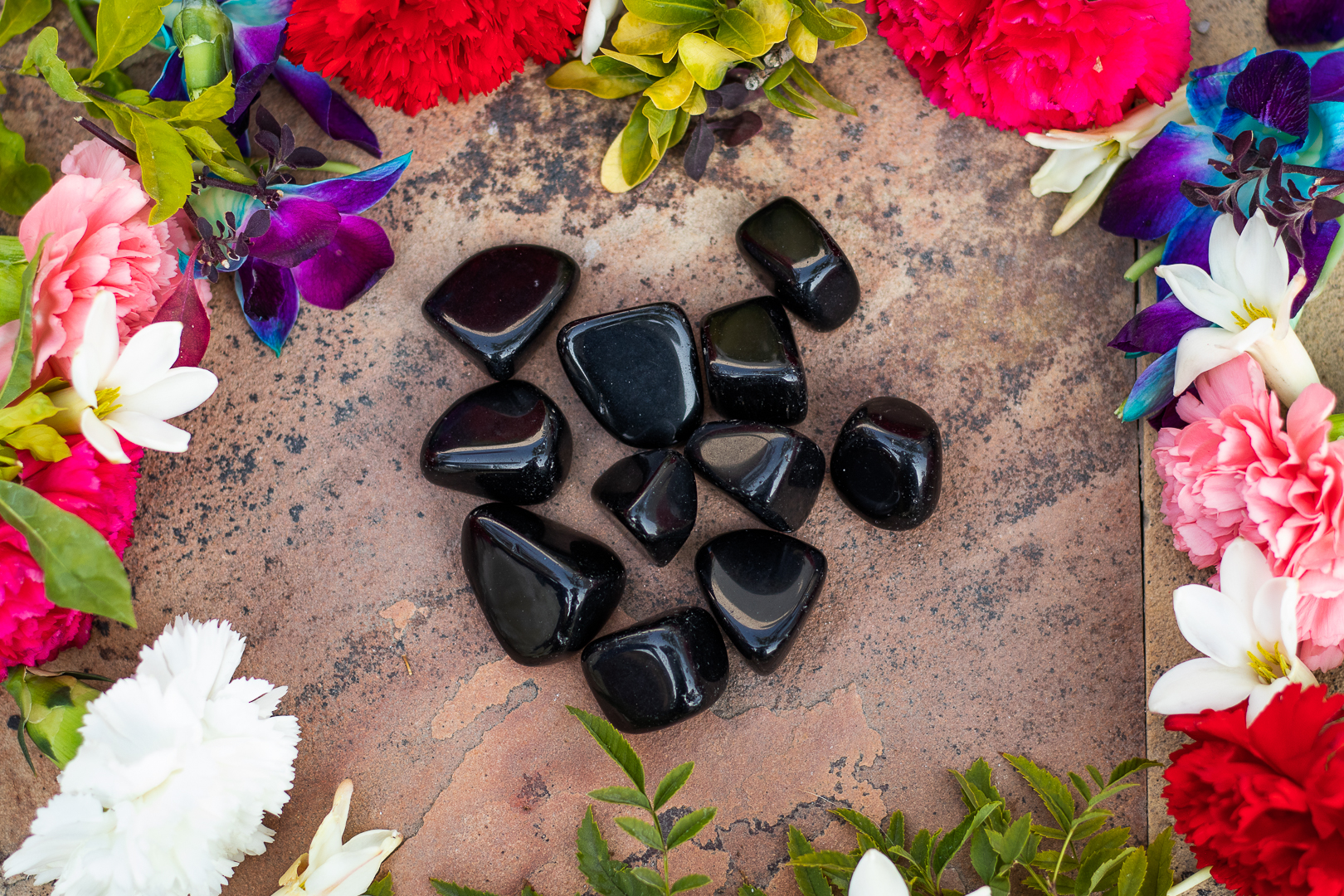 Black obsidian tumbles Pack of 100 Grams