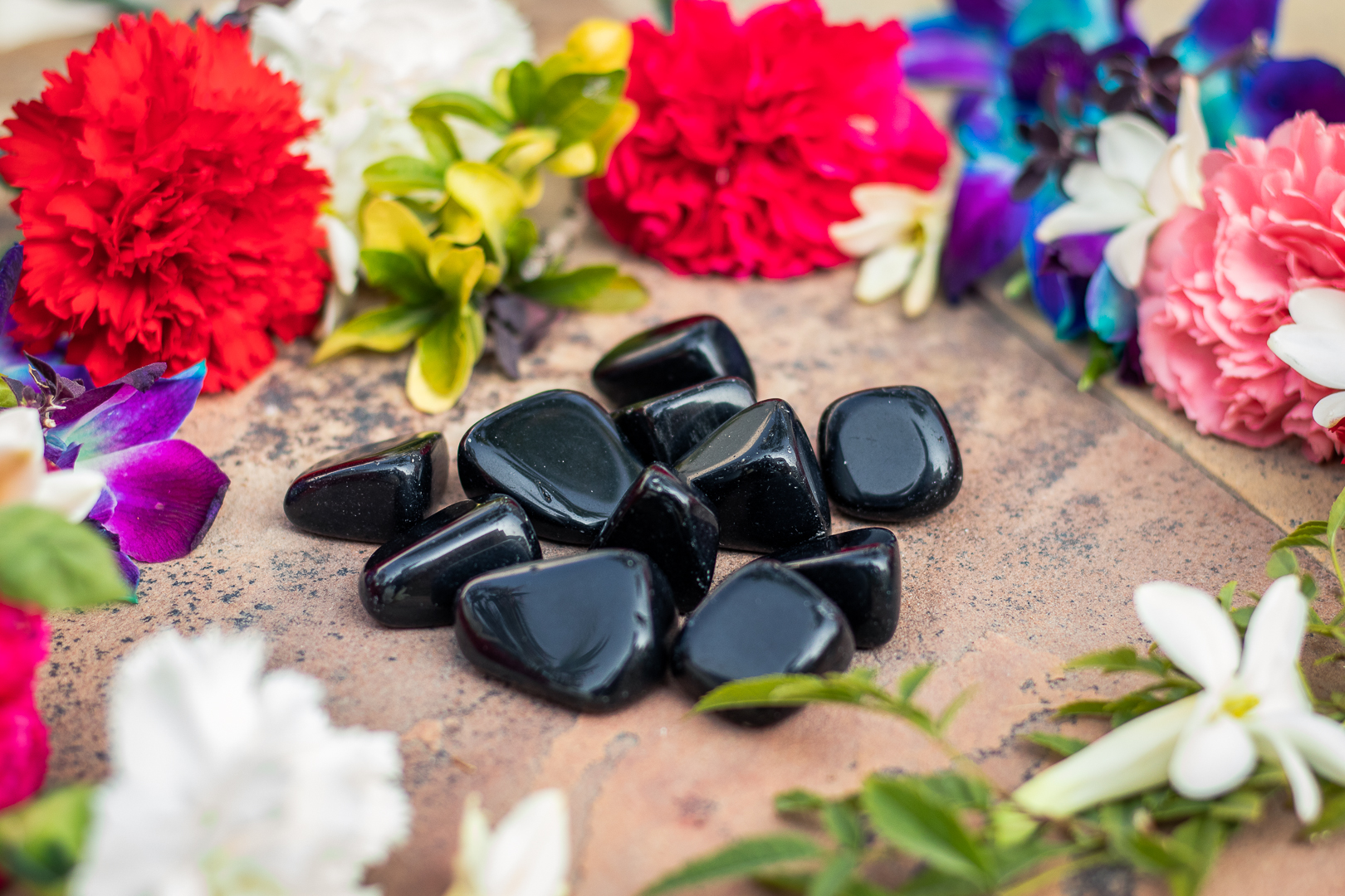Black obsidian tumbles Pack of 100 Grams