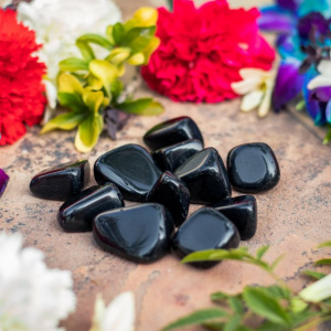 Image of Black obsidian tumbles (Pack of 100 Grams)