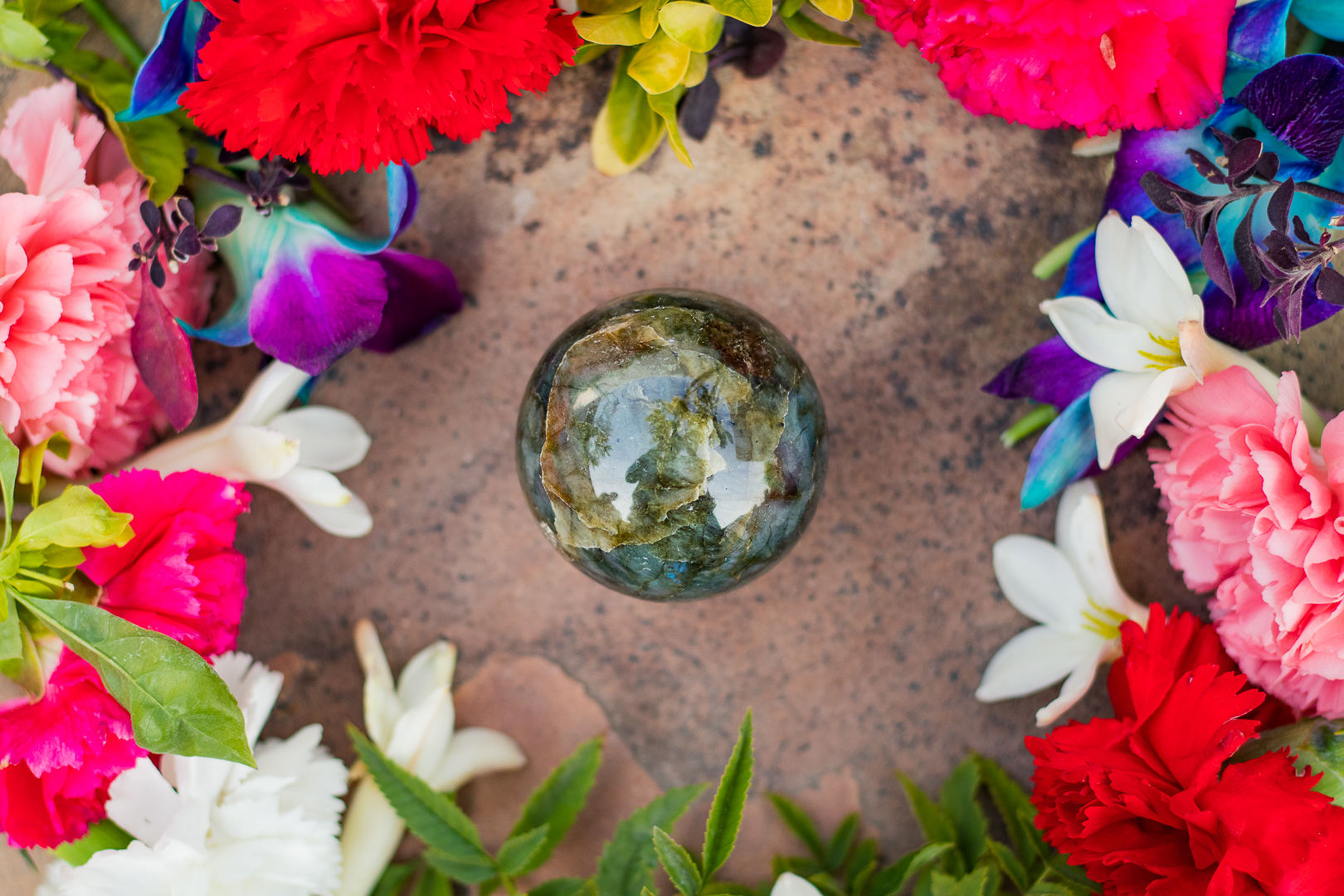 Labradorite Stone Ball Shield for auras protection against negativity