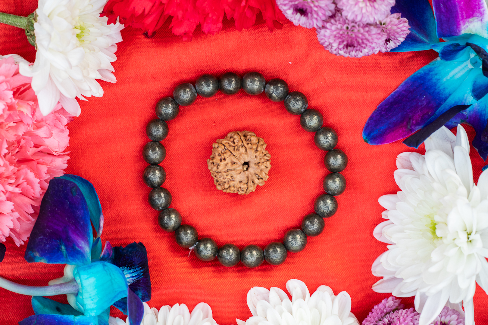 8 Mukhi Nepali Rudraksh Golden Pyrite Bracelet For Business Growth