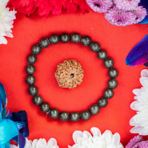 Image of 8 Mukhi Nepali Rudraksh + Golden Pyrite Bracelet (For Business Growth)