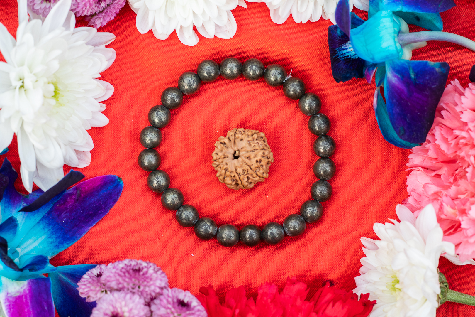 8 Mukhi Nepali Rudraksh Golden Pyrite Bracelet For Business Growth