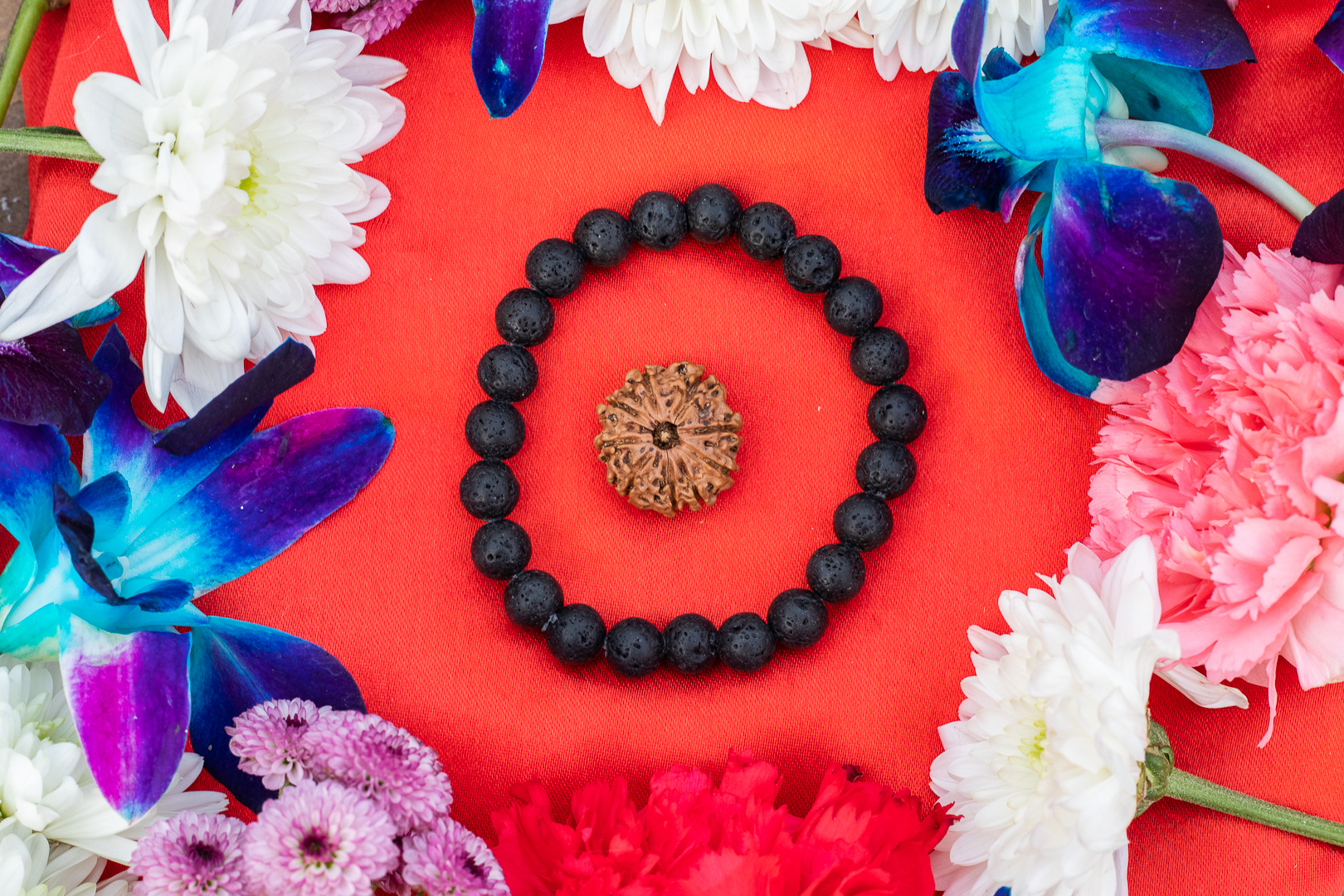 9 Mukhi Nepali Rudraksh Black Lava Bracelet Protection From Evil Eye