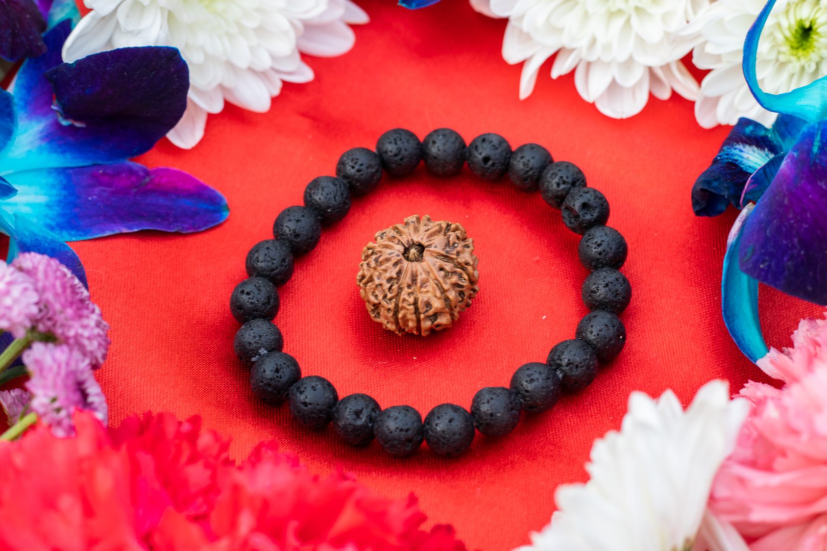 9 Mukhi Nepali Rudraksh Black Lava Bracelet Protection From Evil Eye