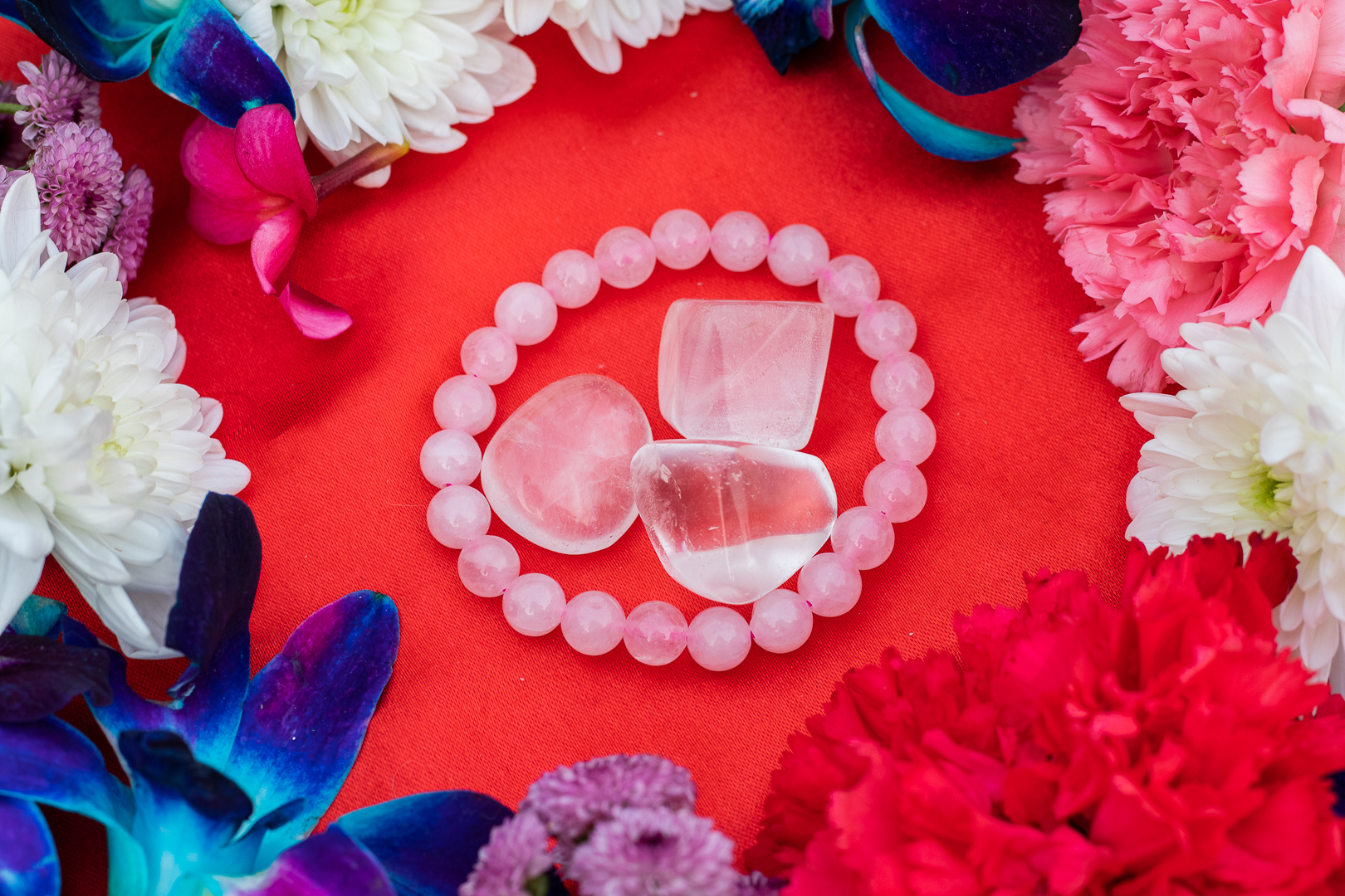 Clear Quartz Tumbles Rose Quartz Bracelet For Love