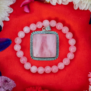 Image of Rose Quartz Pendant +Rose Quartz Bracelet (For LOVE)
