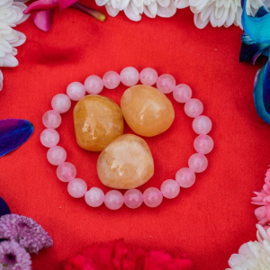 Image of Yellow Jasper Tumbles + Rose Quartz Bracelet (For Marriage)