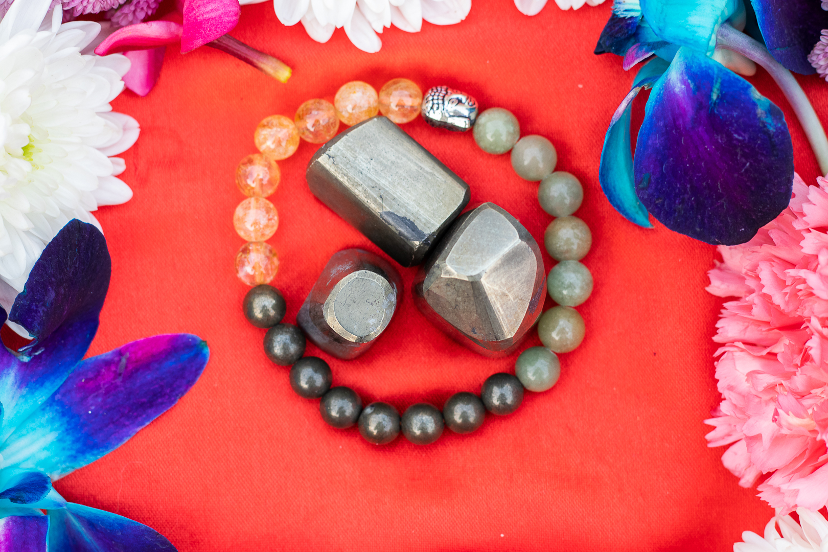 Golden Pyrite Tumbles Money Magnet Bracelet For Busniess Growth