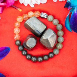 Image of Golden Pyrite Tumbles + Money Magnet Bracelet (For Busniess Growth)