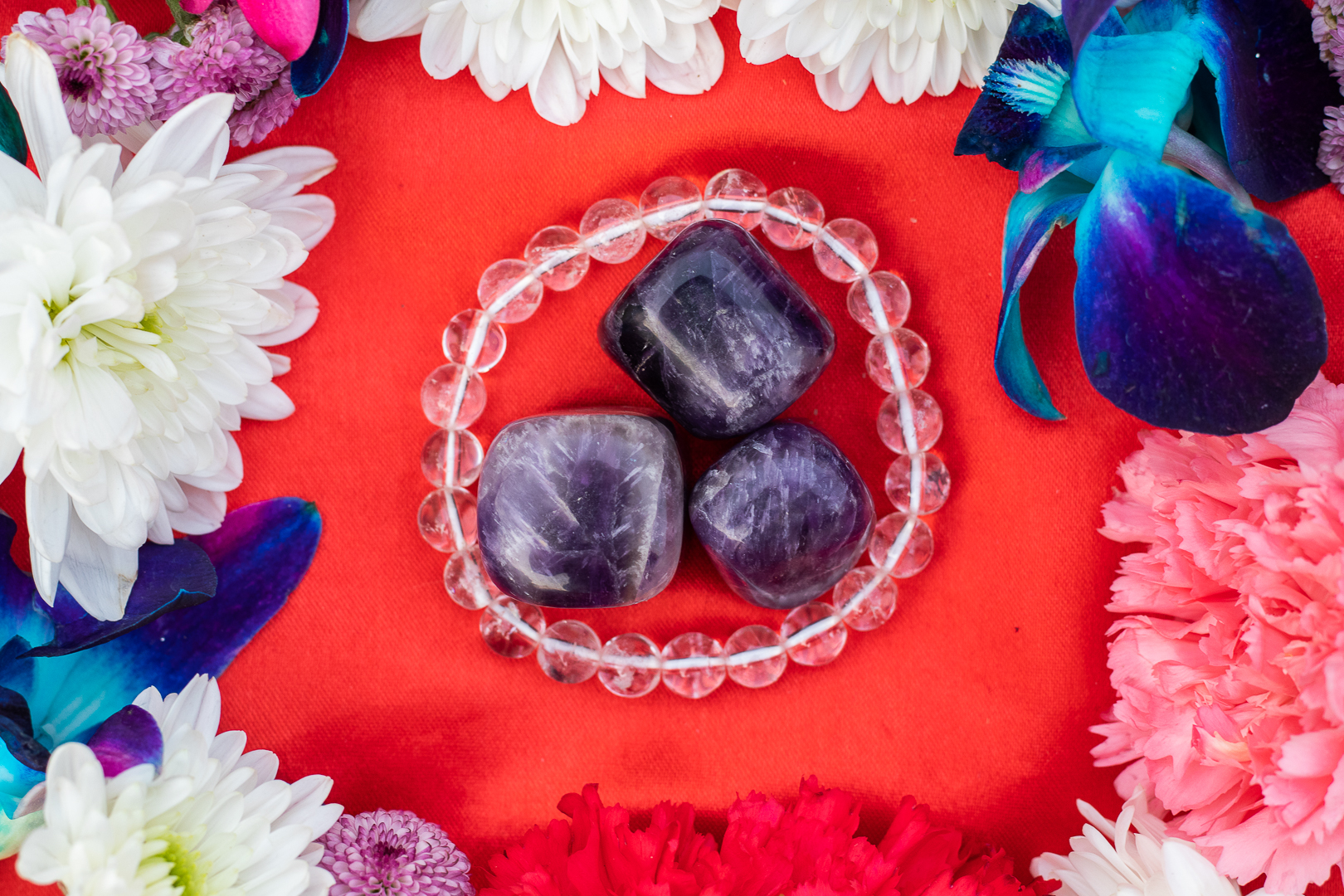 Amethyst Tumbles Clear Quartz Bracelet For Good Health