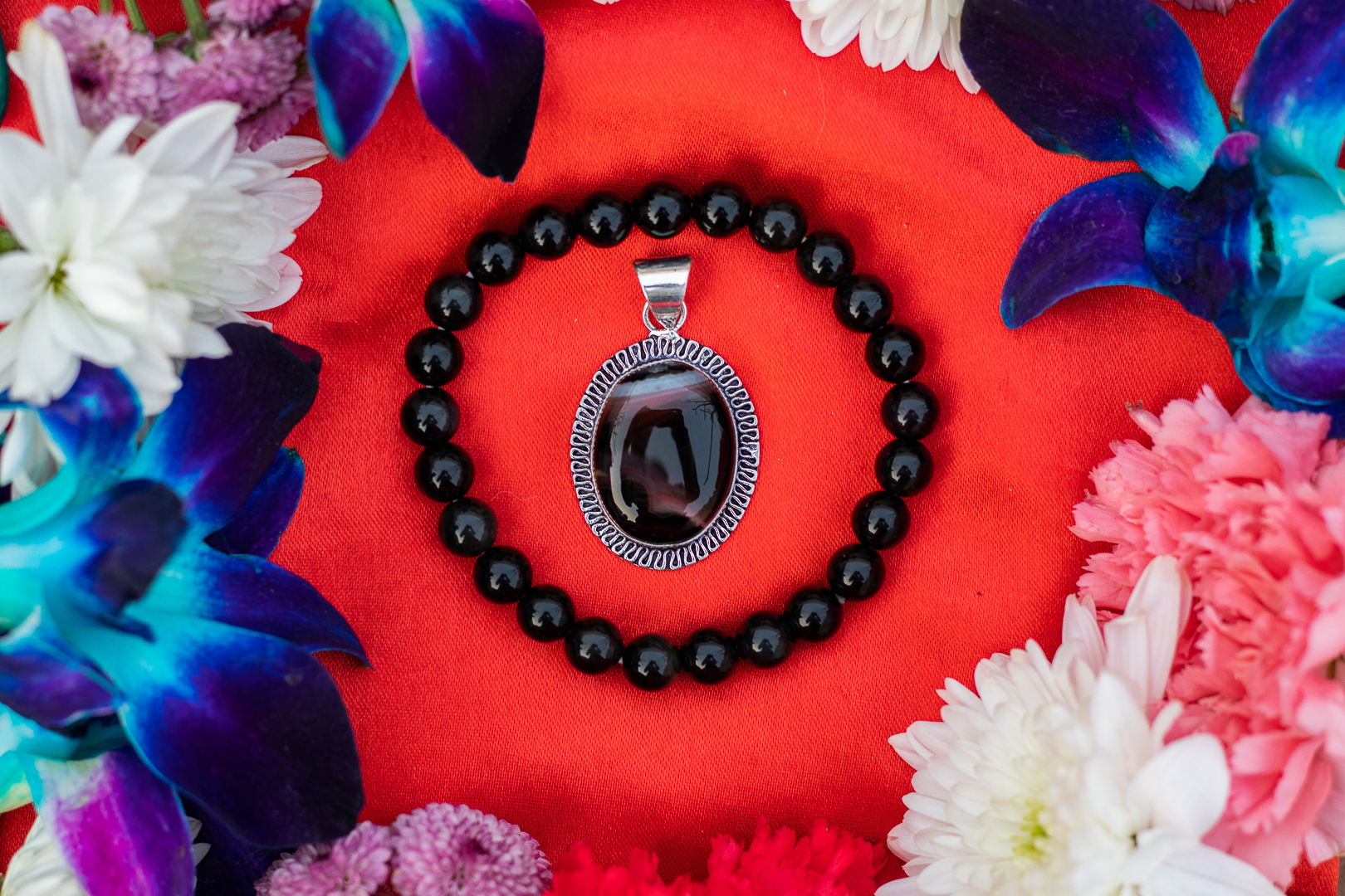 Sulemani Hakik Pendant Black Tourmaline Bracelet For Increasing Wealth Protecting from Evil Foes