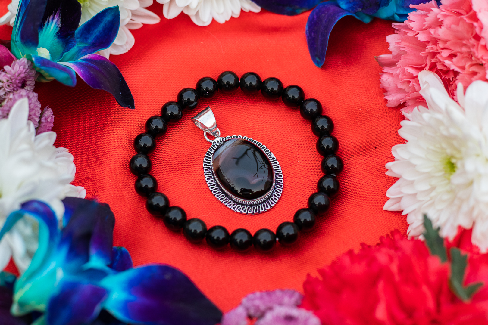 Sulemani Hakik Pendant Black Tourmaline Bracelet For Increasing Wealth Protecting from Evil Foes