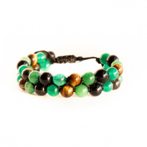 Image of Green Aventurine + Tiger Eye + Black Onyx + Green Jade (Money Making + Evil Eye Protection)