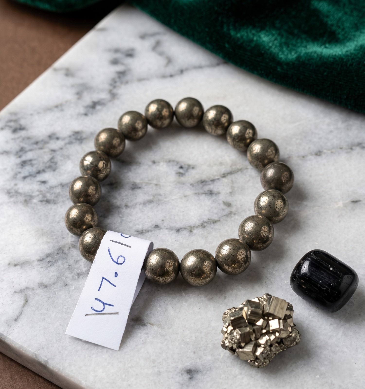 Golden Pyrite Stone Bracelet - 10MM
