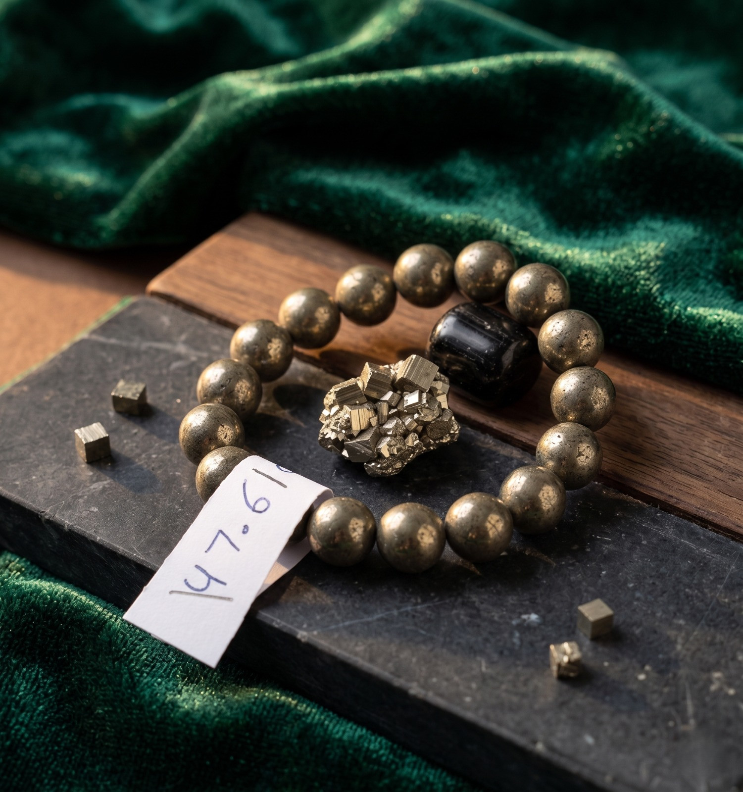 Golden Pyrite Stone Bracelet - 10MM