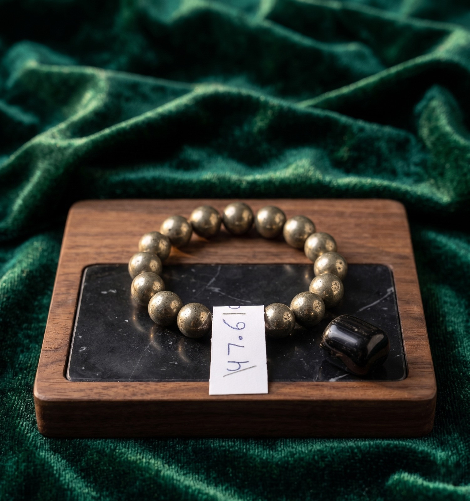 Golden Pyrite Stone Bracelet - 10MM