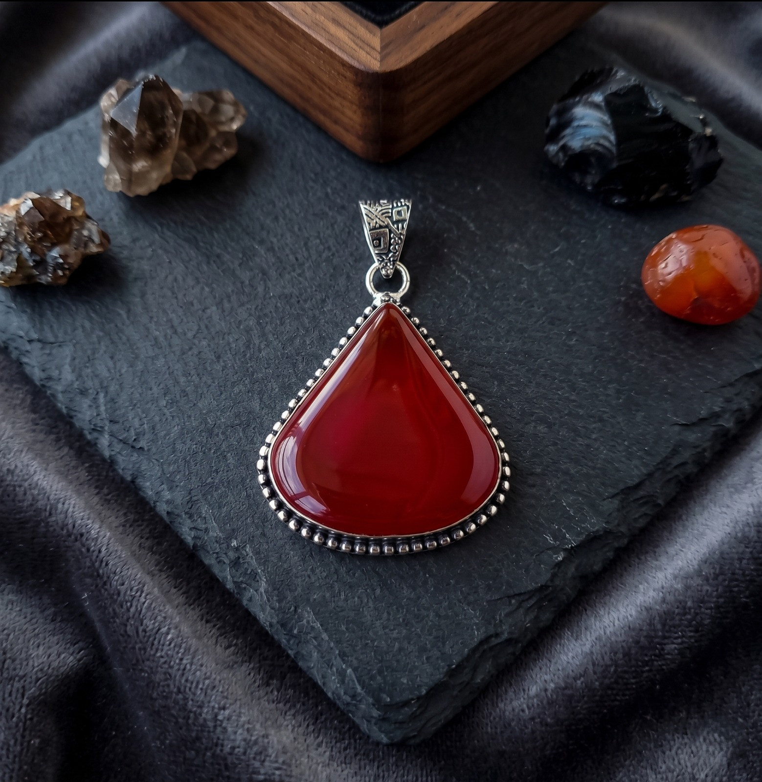 Red Carnelian Stone Pendant