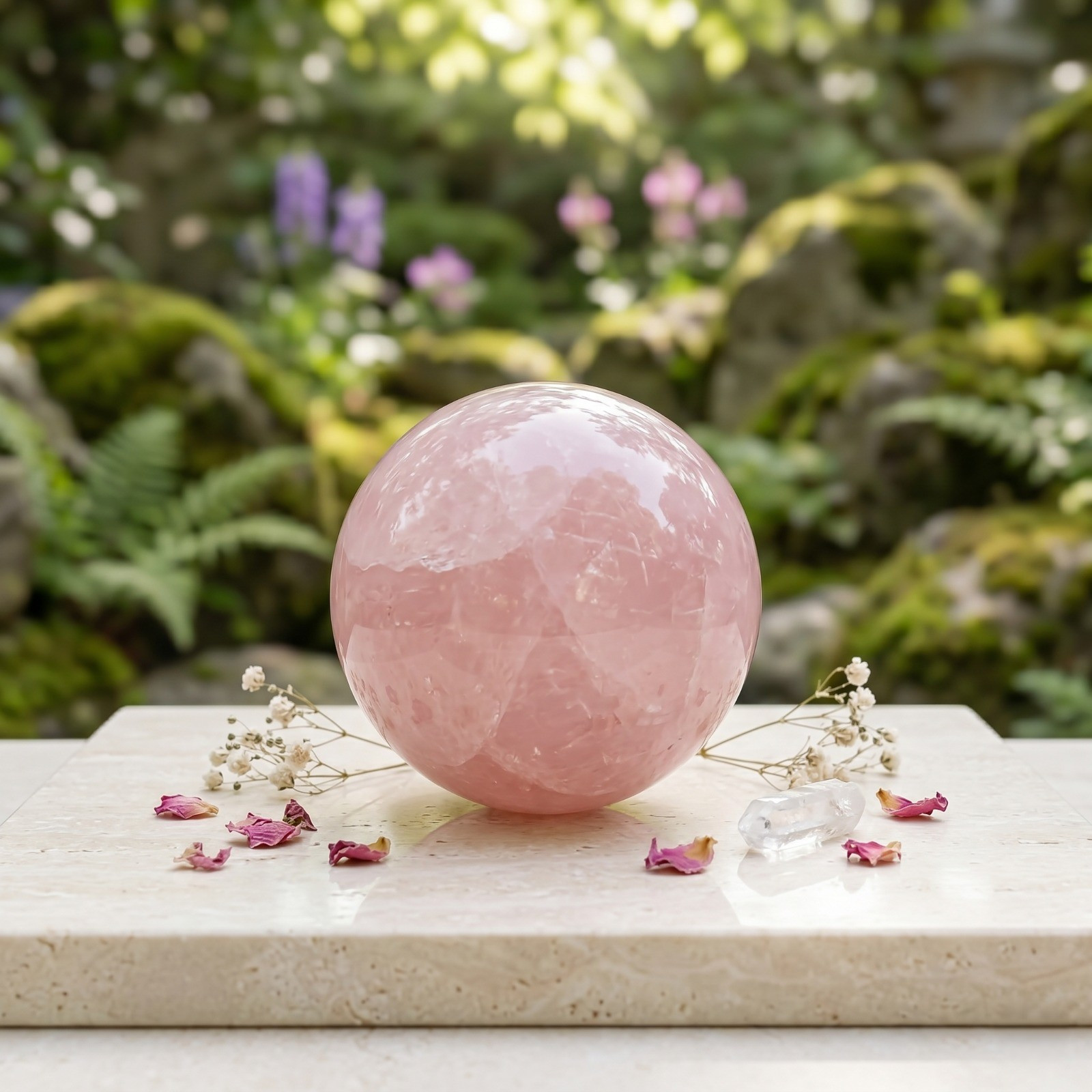 Rose Quartz Ball - Stone of universal love feelings