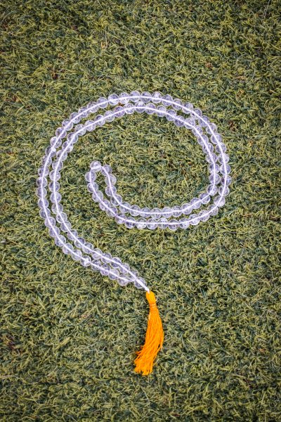 Image of Sphatik Mala (Round Beads) 9 MM - 108+1 Beads A Class