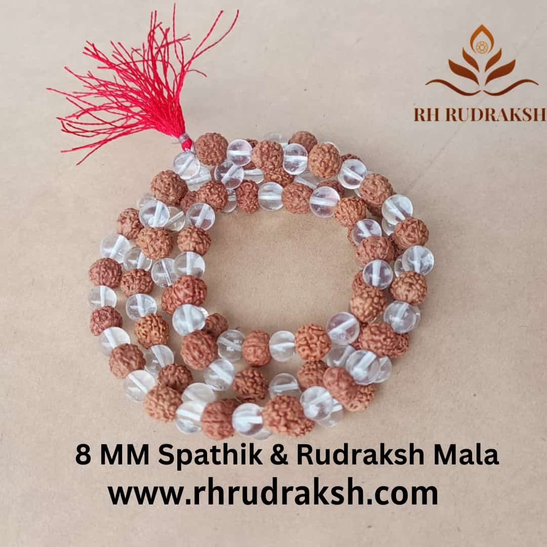 Rudraksh Sphatik Mala8 MM - 1081Beads