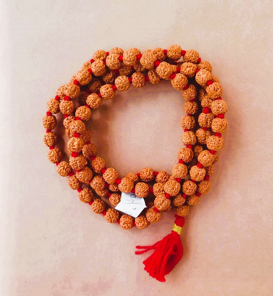 5 Mukhi Pathri Dana Premium Quality Rudraksh Mala 10 MM - 1081 Beads