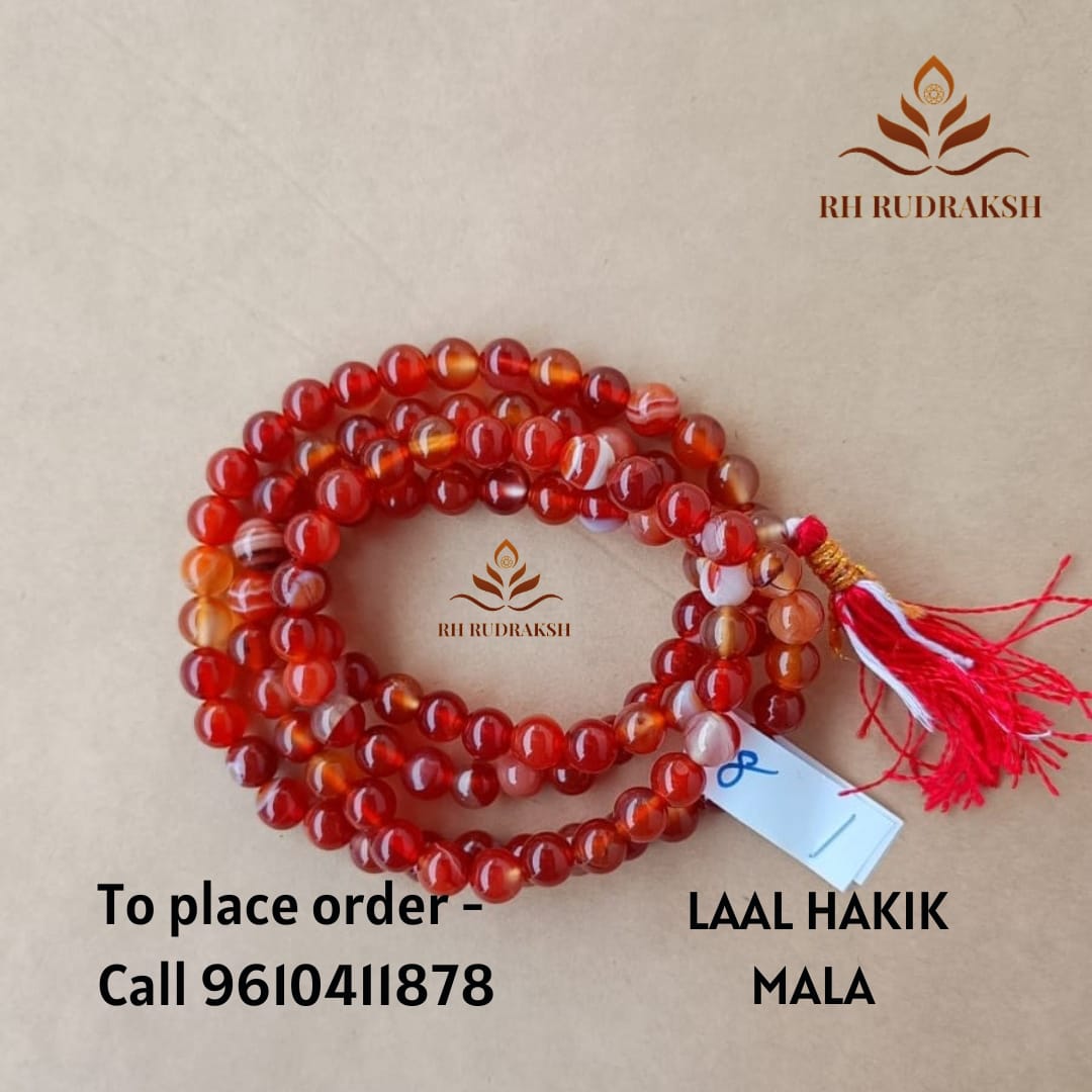 Laal Hakik Stone Mala