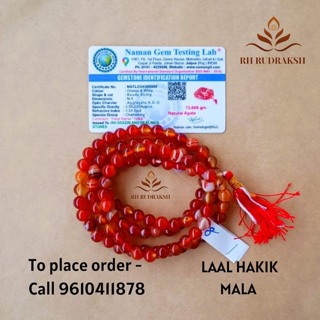 Laal Hakik Stone Mala