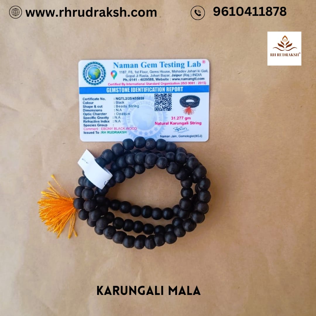 Karungali Black Ebony Wood Mala 8MM