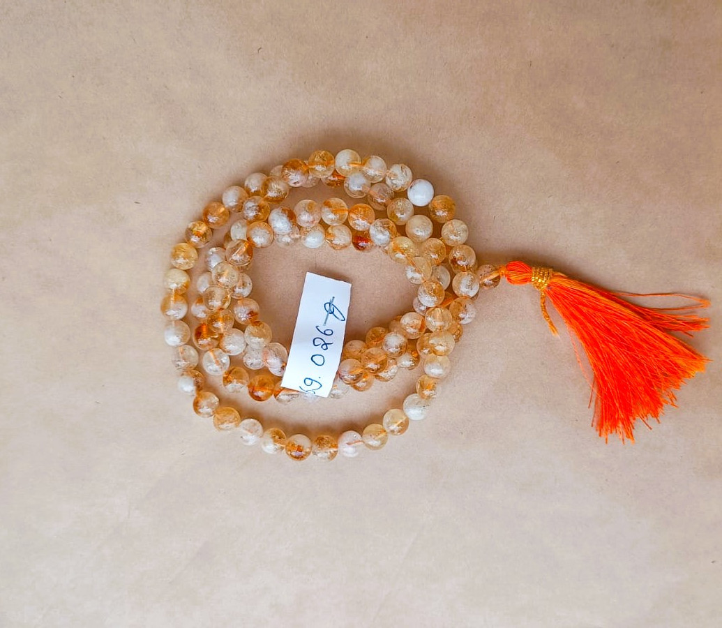 Yellow Citrine Stone Mala
