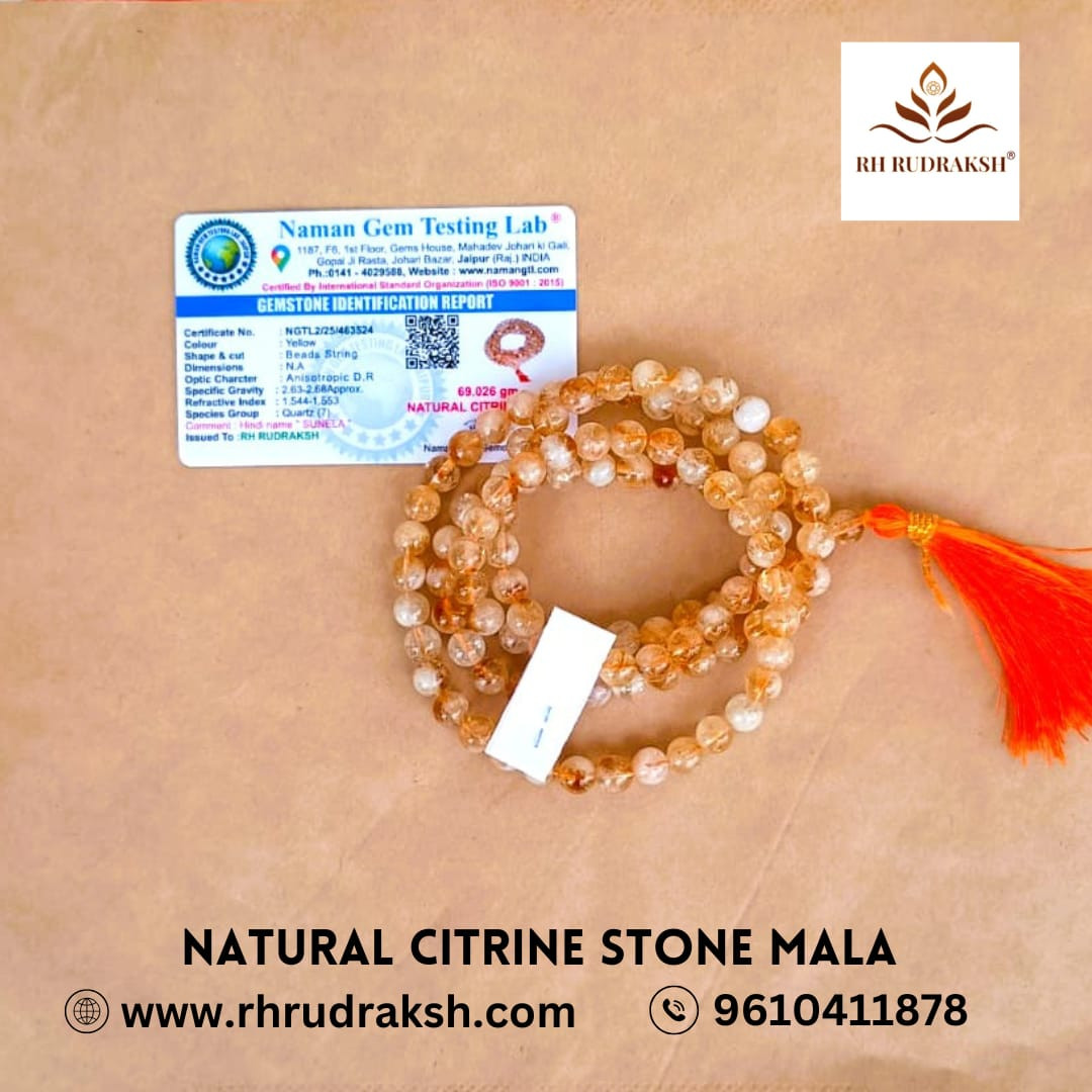 Yellow Citrine Stone Mala