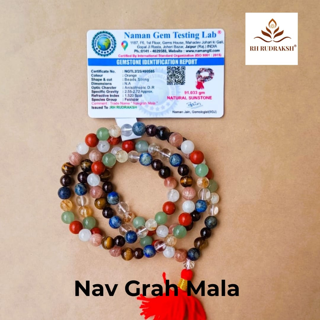 Nav Grah Stones Mala - 8MM 108 Beads