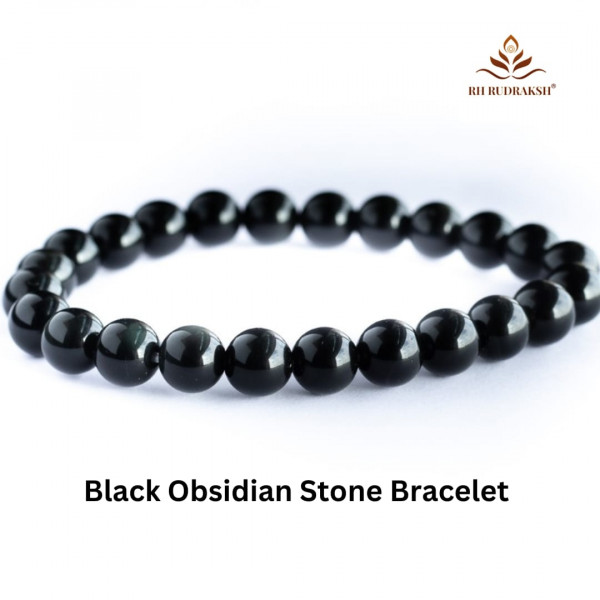 Image of Black Obsidian Stone Bracelet
