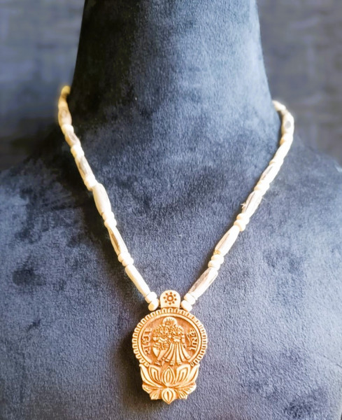 Image of Tulsi Mala - With RADHA KRISHNA Pendant with  LOTUS