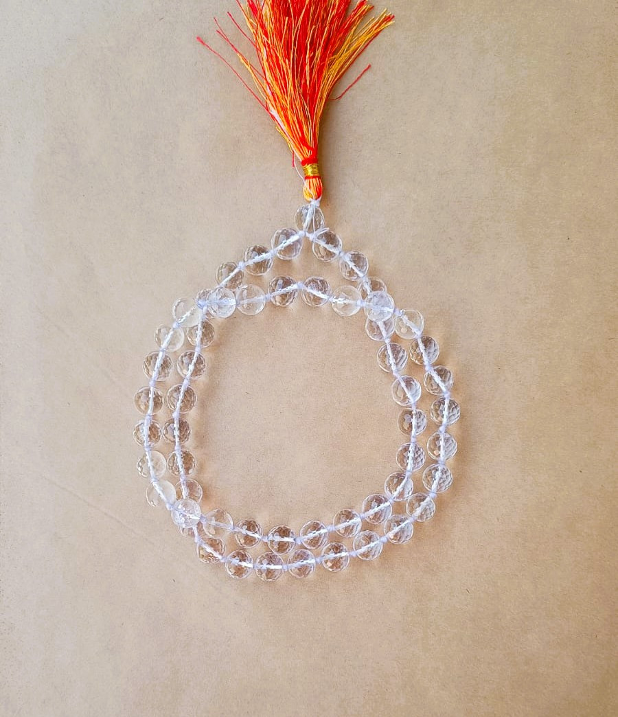 Sphatik Mala Round Beads- Diamond Cut - 10MM Approx 541 Beads