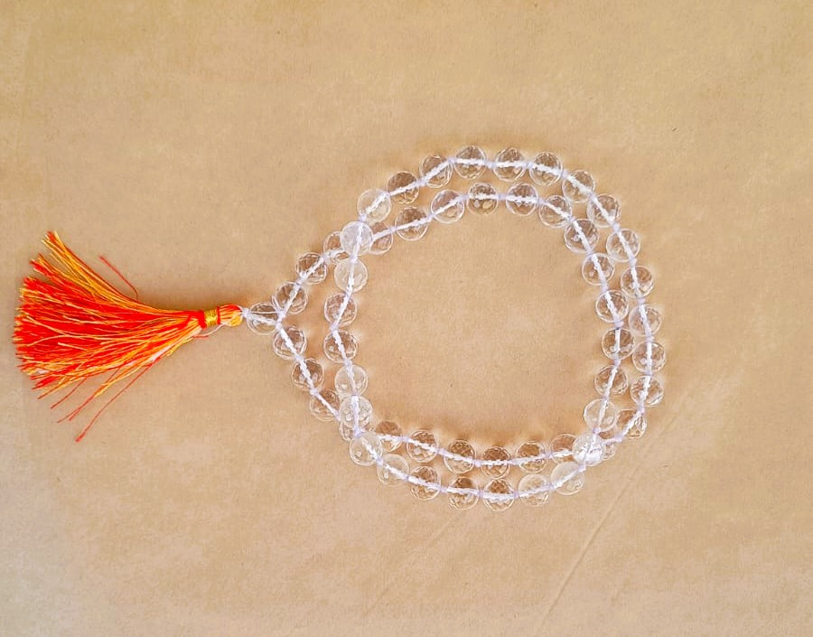 Sphatik Mala Round Beads- Diamond Cut - 10MM Approx 541 Beads