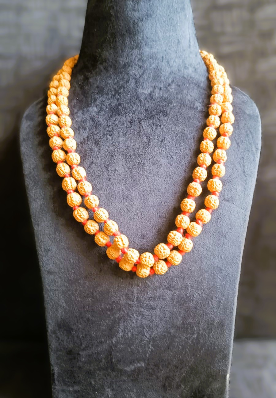 5 Mukhi Pathri Dana Premium Quality Rudraksh Mala 10 MM - 1081 Beads