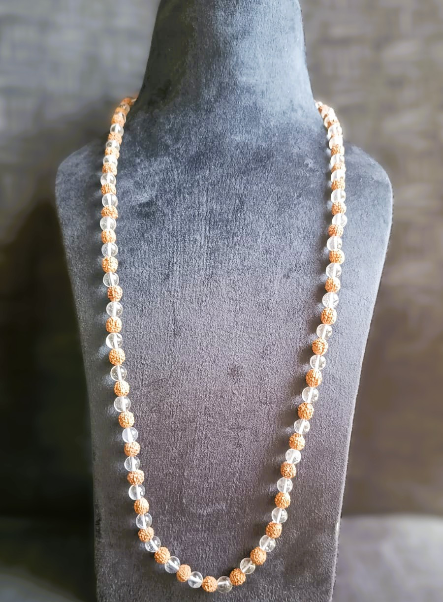 Rudraksh Sphatik Mala8 MM - 1081Beads